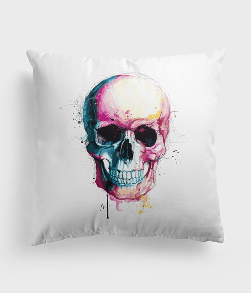 Watercolor skull - poduszka